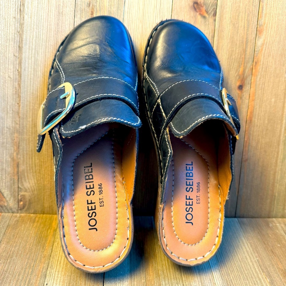 Josef Seibel Lily Black Clogs size 36 (5.5 US)
